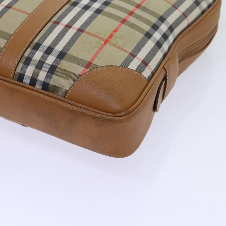 BURBERRYSs Nova Check Hand Bag Canvas Beige Brown Auth bs13065