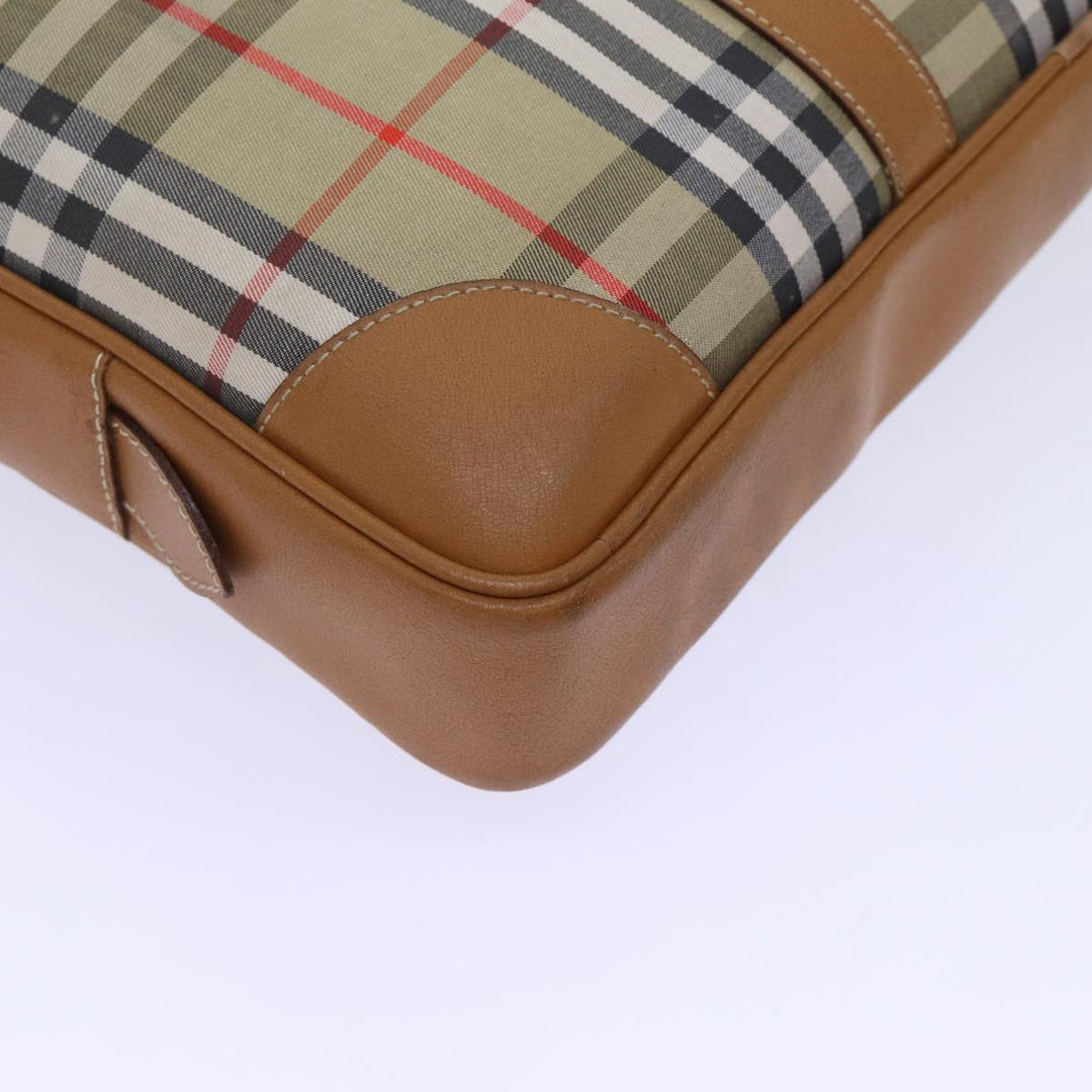 BURBERRYSs Nova Check Hand Bag Canvas Beige Brown Auth bs13065
