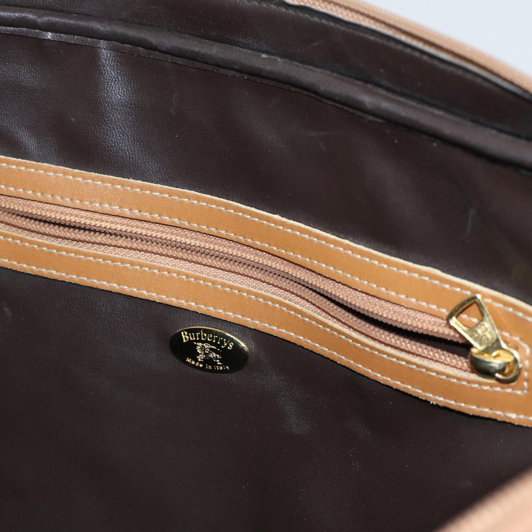 BURBERRYSs Nova Check Hand Bag Canvas Beige Brown Auth bs13065