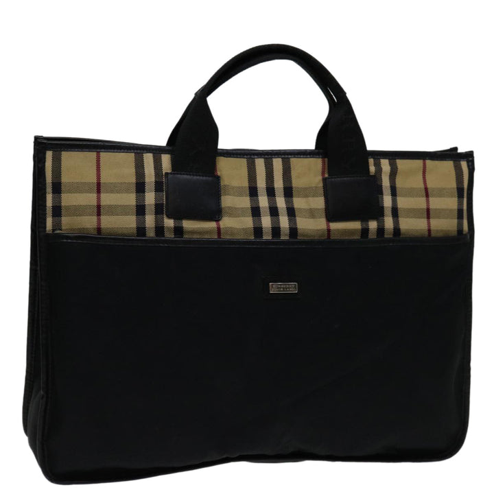 Burberry Nova Check Hand Bag Nylon Beige Brown Auth bs13067