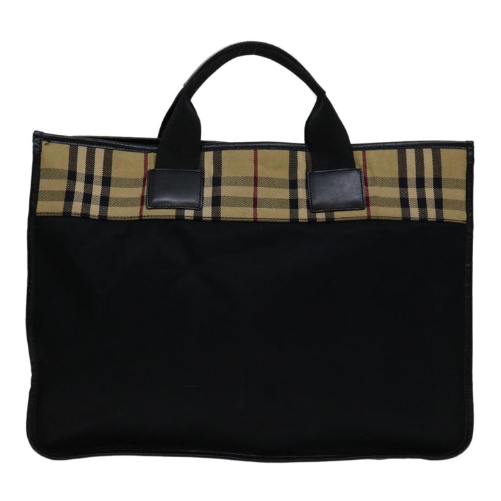Burberry Nova Check Hand Bag Nylon Beige Brown Auth bs13067
