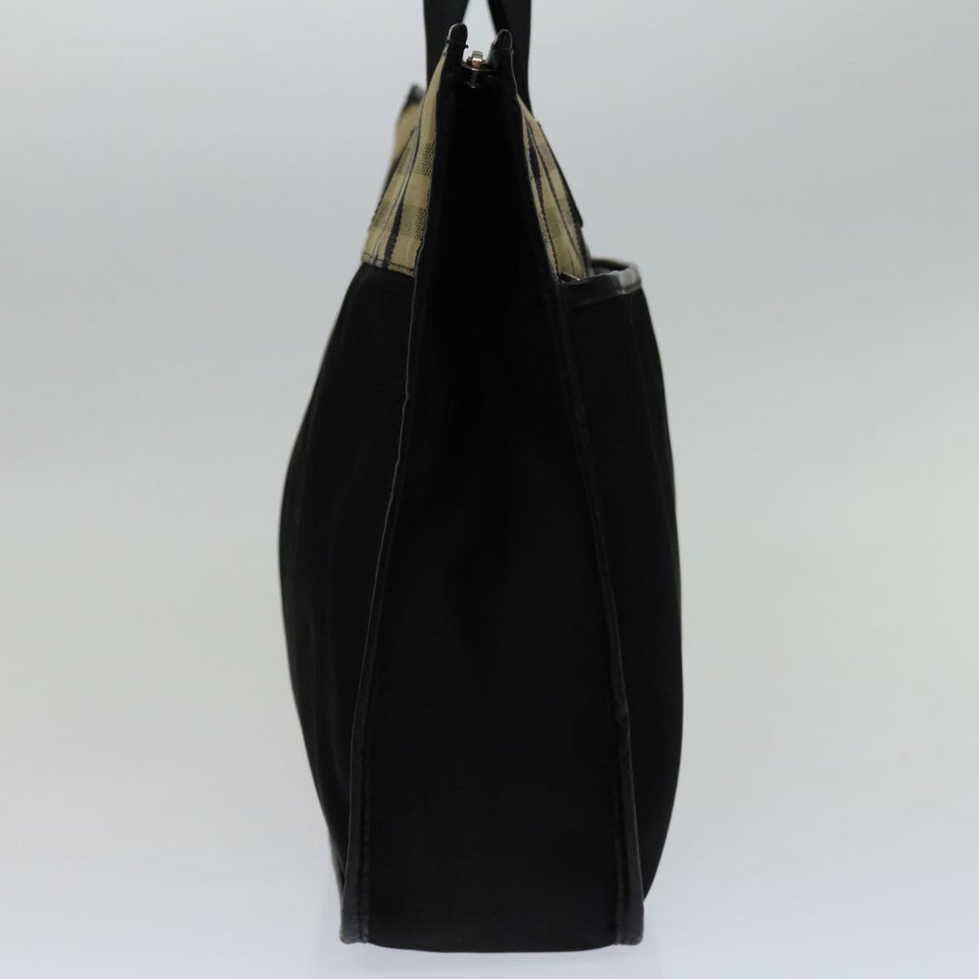 Burberry Nova Check Hand Bag Nylon Beige Brown Auth bs13067