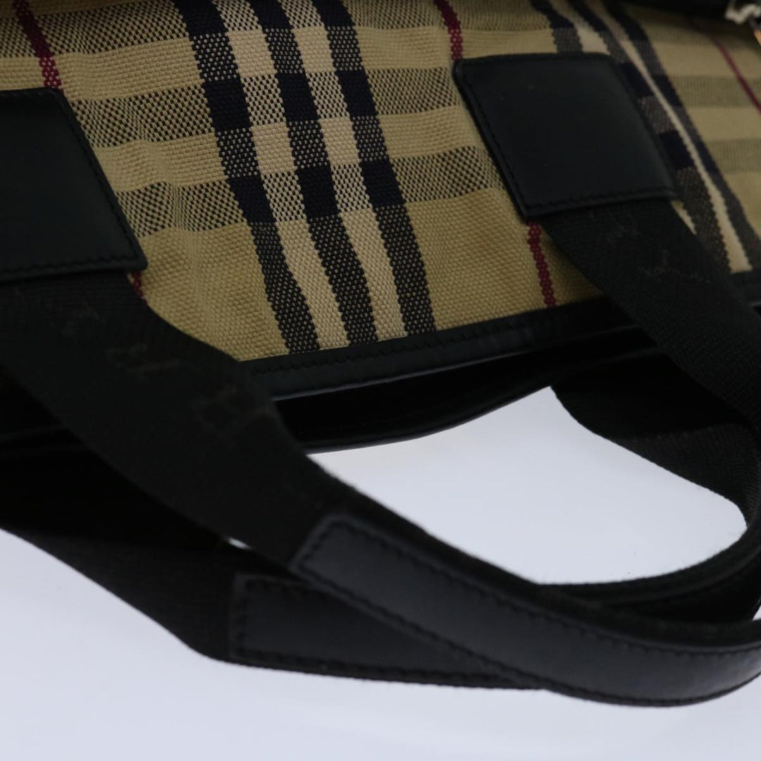 Burberry Nova Check Hand Bag Nylon Beige Brown Auth bs13067