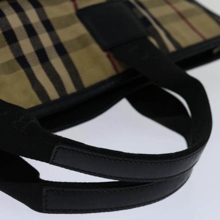 Burberry Nova Check Hand Bag Nylon Beige Brown Auth bs13067