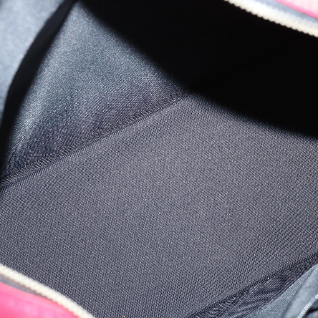 BurberrySs Nova Check Blue Label Hand Bag Nylon Red Black Auth bs13095