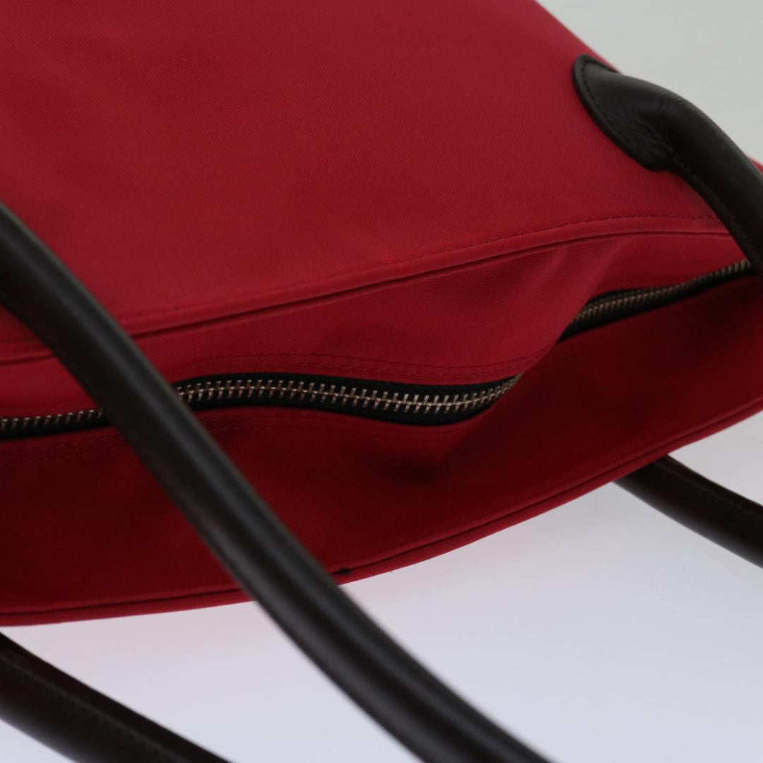 BurberrySs Nova Check Blue Label Hand Bag Nylon Red Black Auth bs13095