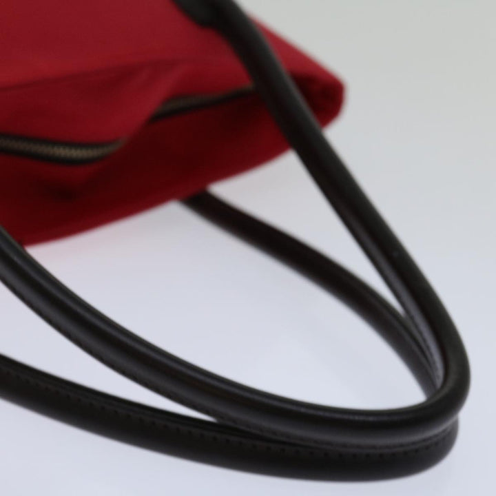 BurberrySs Nova Check Blue Label Hand Bag Nylon Red Black Auth bs13095