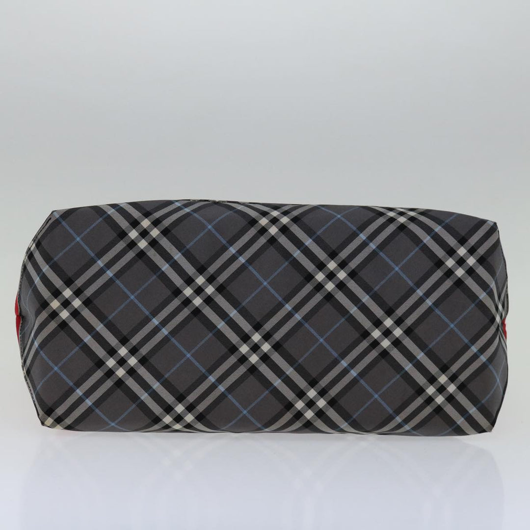 BurberrySs Nova Check Blue Label Hand Bag Nylon Red Black Auth bs13095