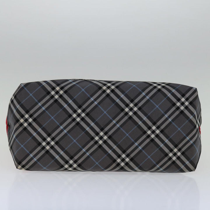 BurberrySs Nova Check Blue Label Hand Bag Nylon Red Black Auth bs13095
