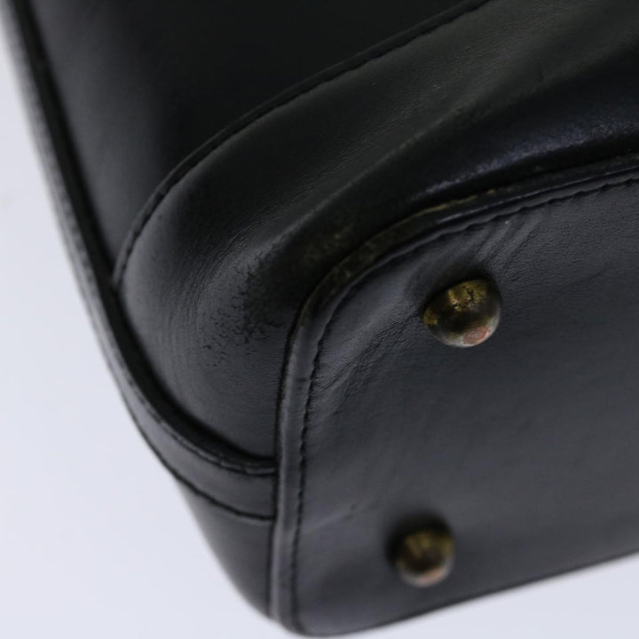 Burberry Hand Bag Leather Black Auth bs13097