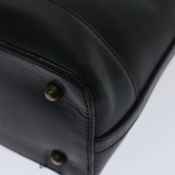 Burberry Hand Bag Leather Black Auth bs13097
