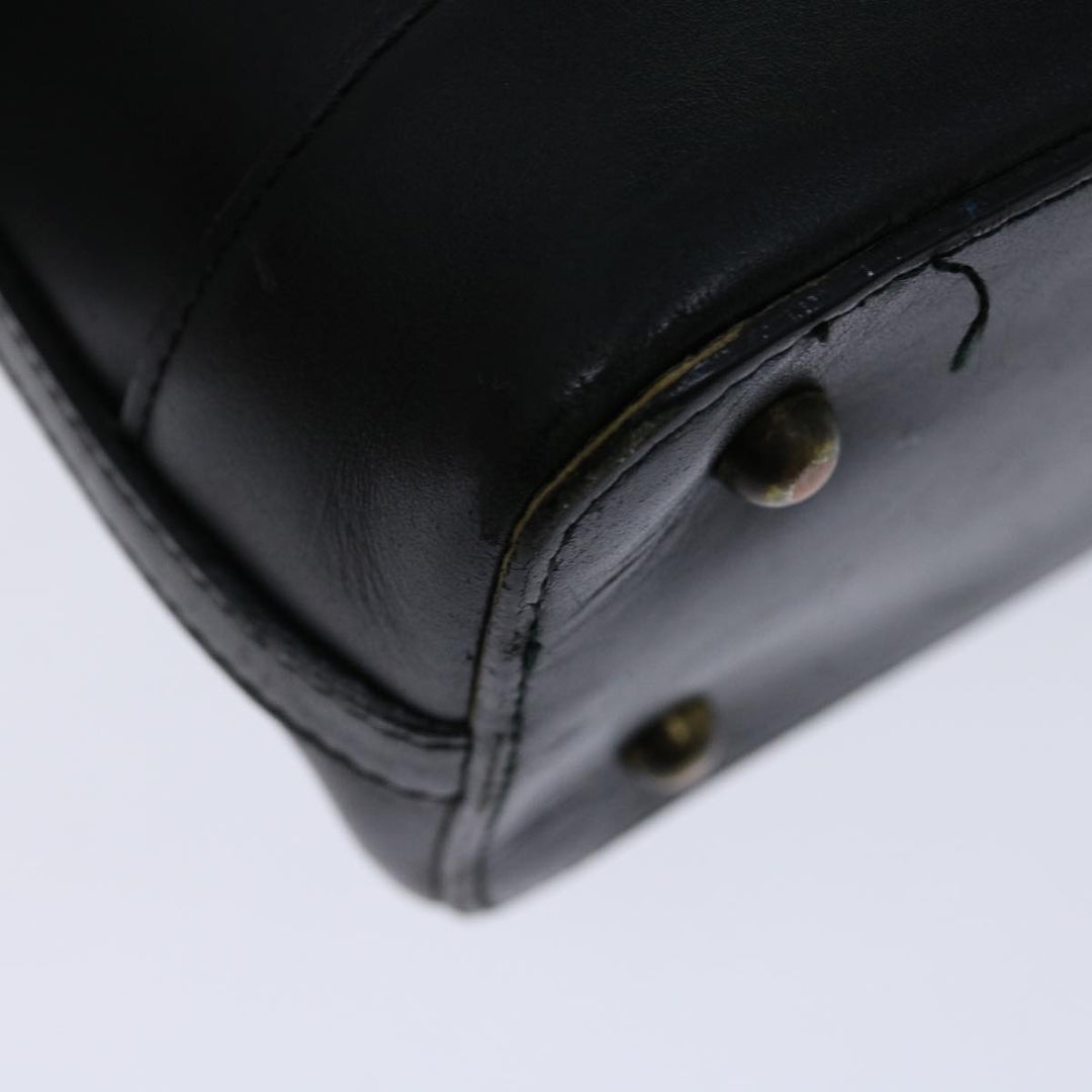 Burberry Hand Bag Leather Black Auth bs13097