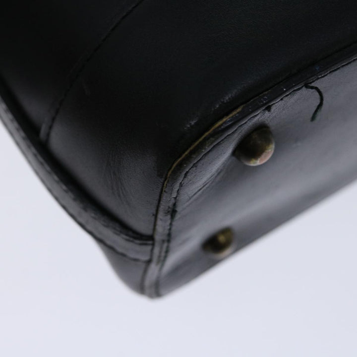 Burberry Hand Bag Leather Black Auth bs13097