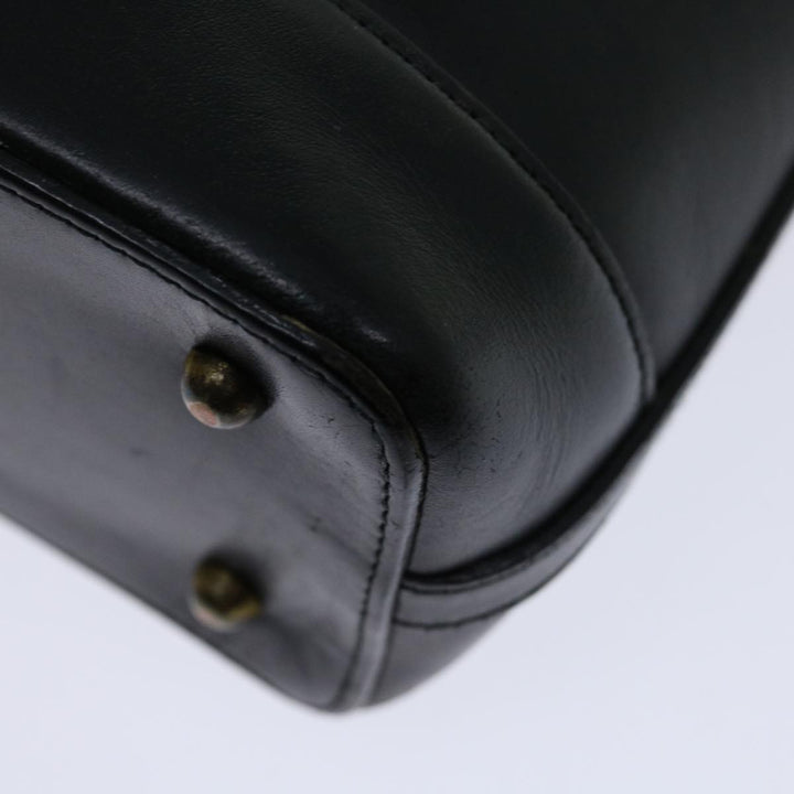 Burberry Hand Bag Leather Black Auth bs13097