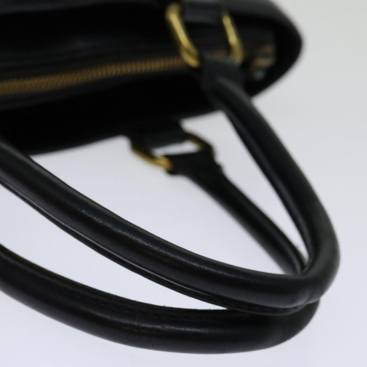 Burberry Hand Bag Leather Black Auth bs13097