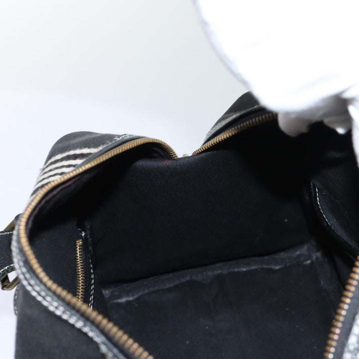 Burberry Hand Bag Canvas Black Auth bs13113