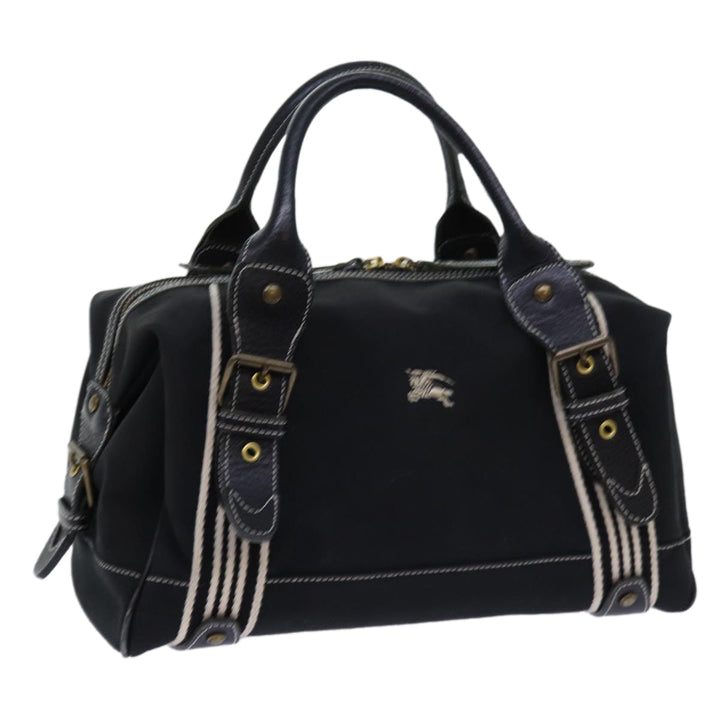 Burberry Hand Bag Canvas Black Auth bs13113
