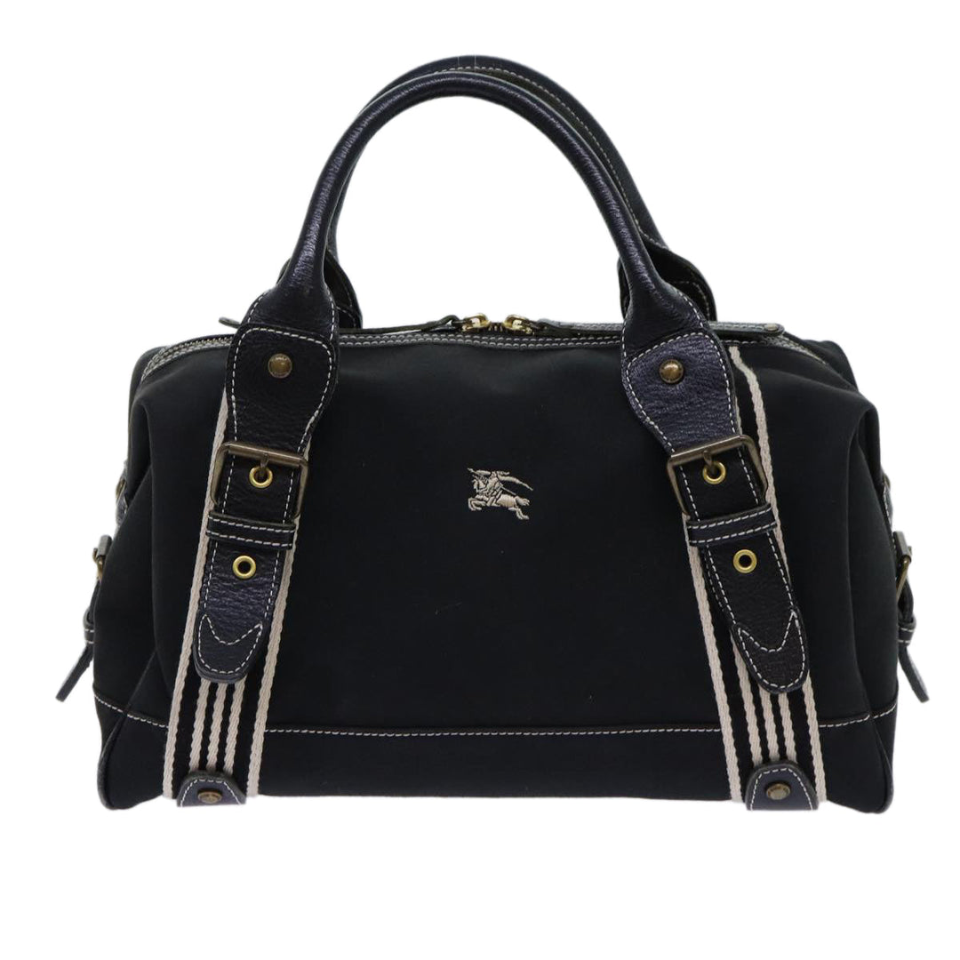 Burberry Hand Bag Canvas Black Auth bs13113
