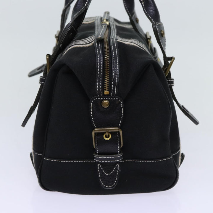 Burberry Hand Bag Canvas Black Auth bs13113