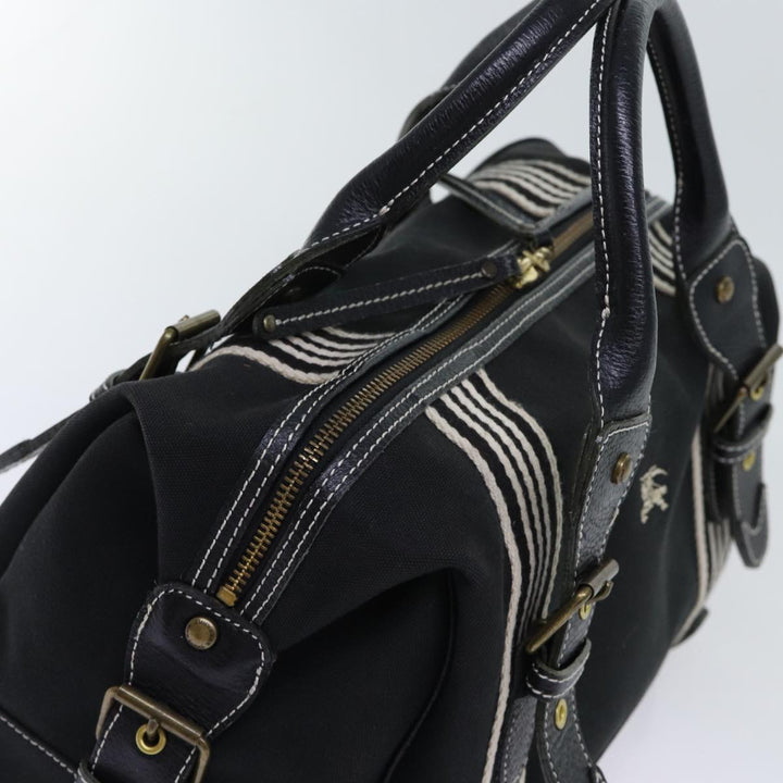 Burberry Hand Bag Canvas Black Auth bs13113
