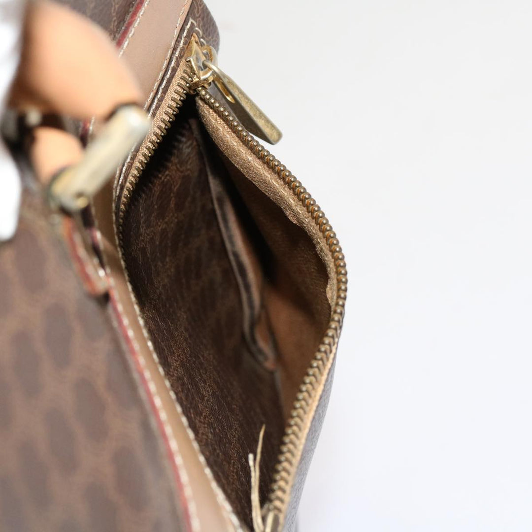 Celine Macadam Canvas Hand Bag PVC Brown Auth bs13120