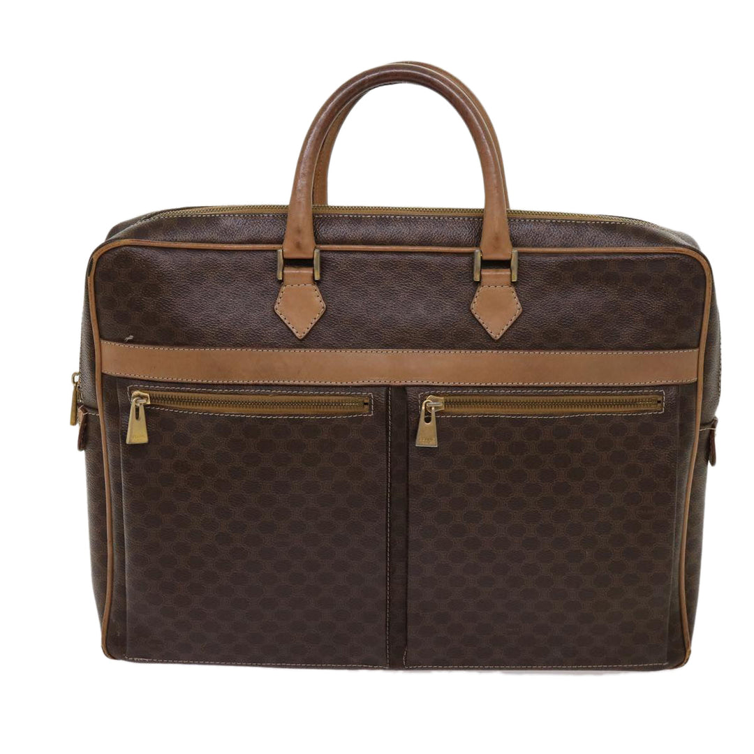 Celine Macadam Canvas Hand Bag PVC Brown Auth bs13120