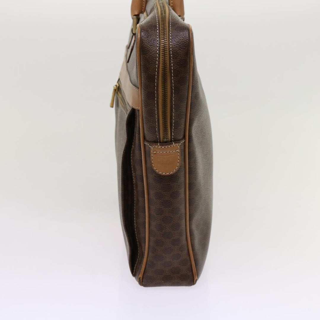 Celine Macadam Canvas Hand Bag PVC Brown Auth bs13120