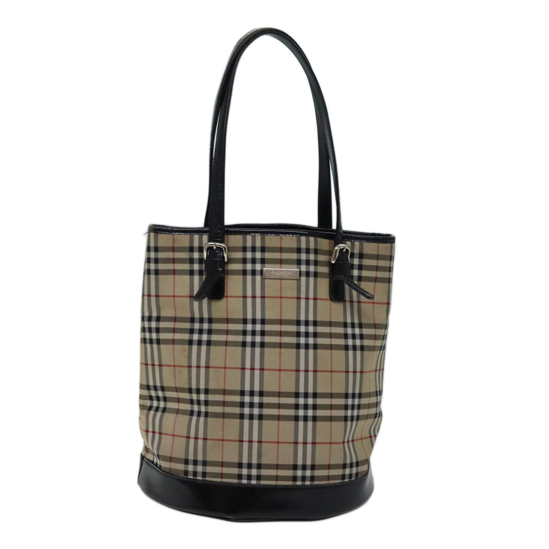 BurberrySs Nova Check Blue Label Shoulder Bag Canvas Beige Auth bs13180