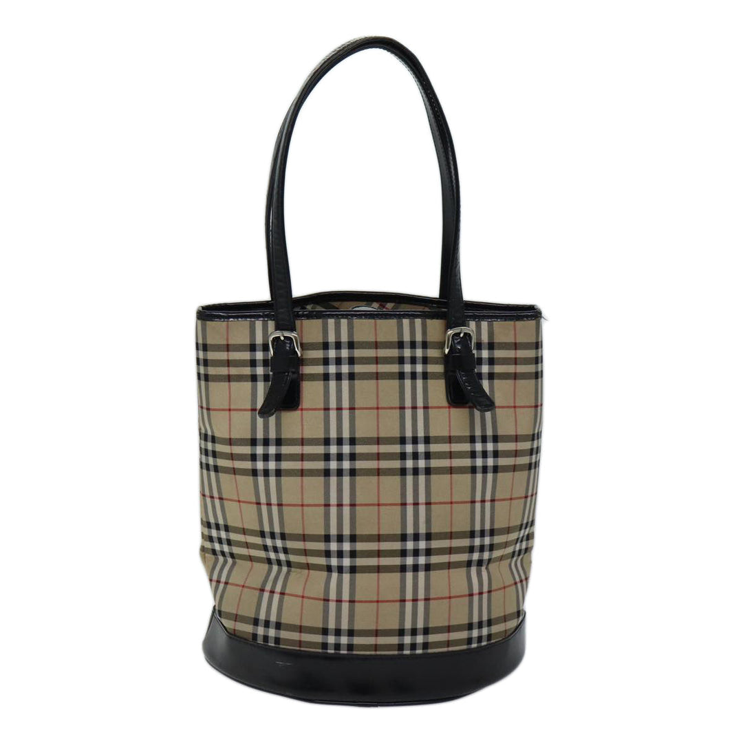 BurberrySs Nova Check Blue Label Shoulder Bag Canvas Beige Auth bs13180