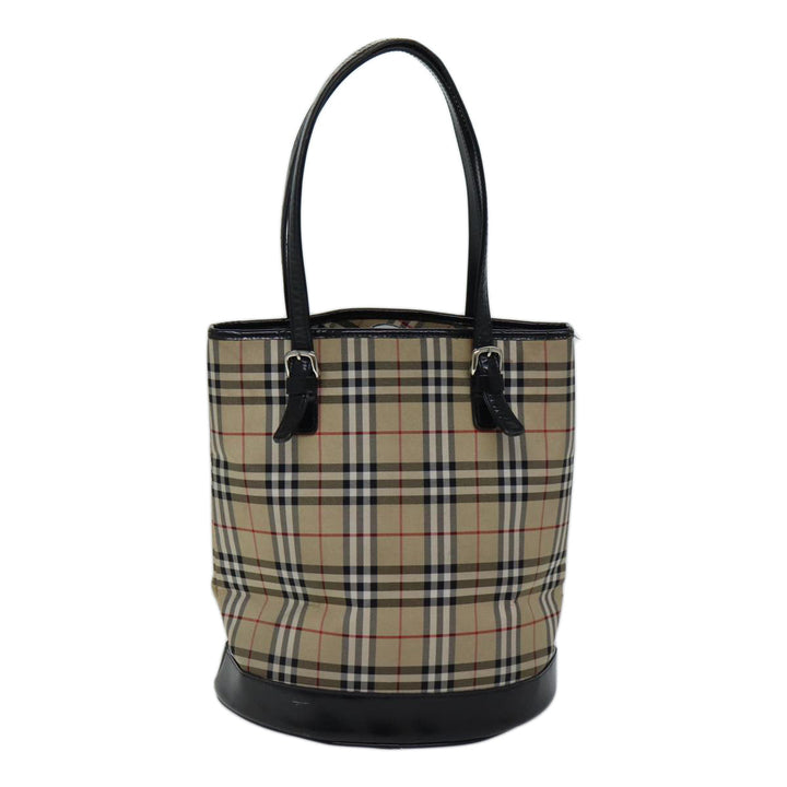 BurberrySs Nova Check Blue Label Shoulder Bag Canvas Beige Auth bs13180