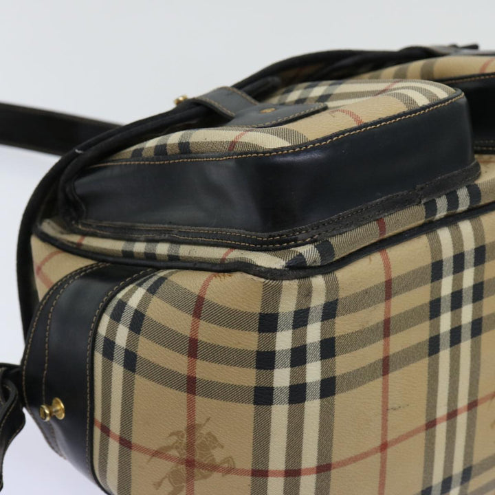 BURBERRYSs Nova Check Shoulder Bag PVC Beige Auth bs13226