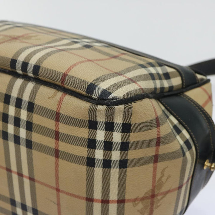 BURBERRYSs Nova Check Shoulder Bag PVC Beige Auth bs13226