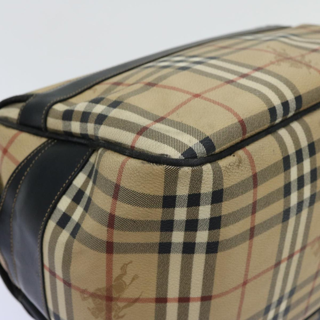 BURBERRYSs Nova Check Shoulder Bag PVC Beige Auth bs13226