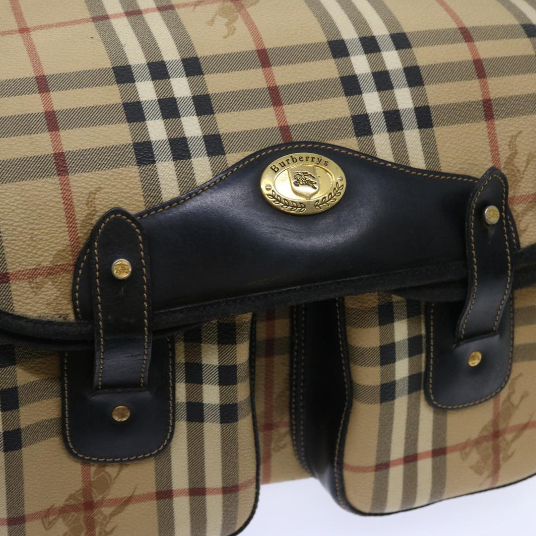 BURBERRYSs Nova Check Shoulder Bag PVC Beige Auth bs13226