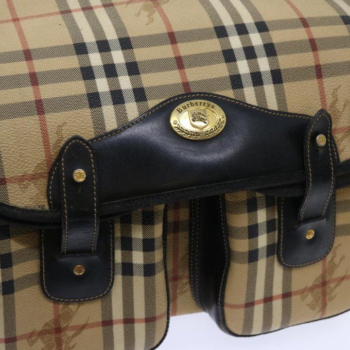 BURBERRYSs Nova Check Shoulder Bag PVC Beige Auth bs13226