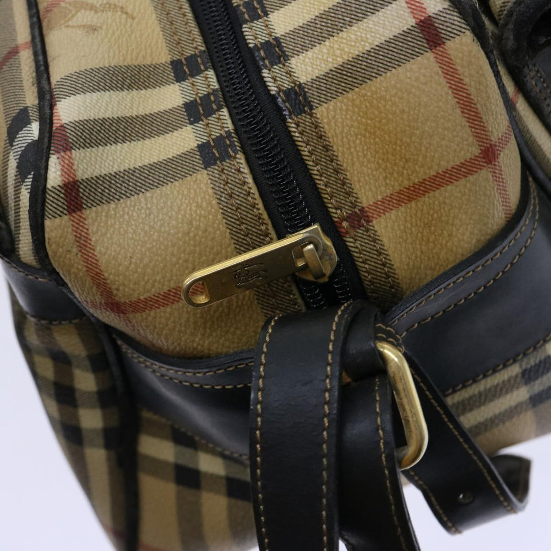 BURBERRYSs Nova Check Shoulder Bag PVC Beige Auth bs13226