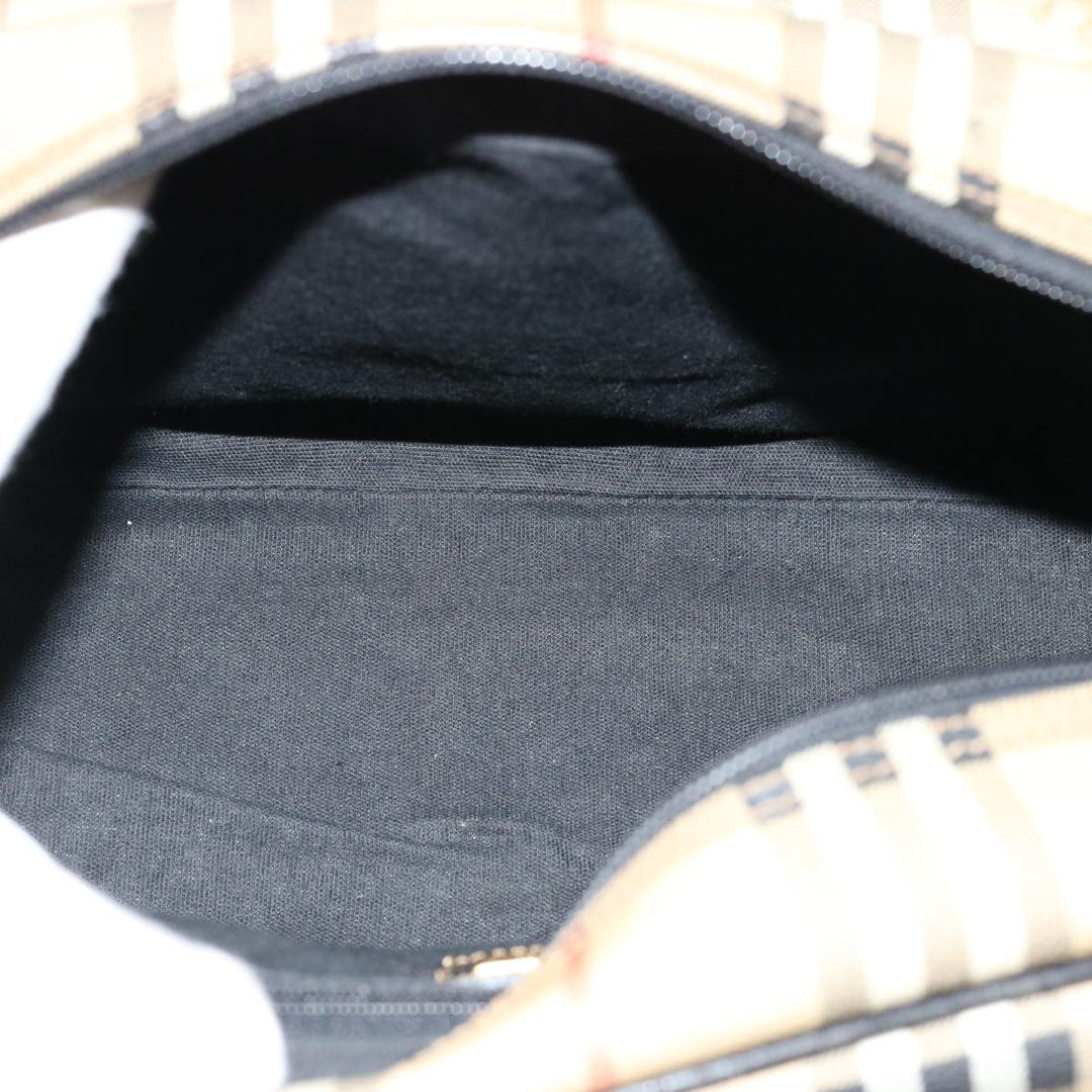 BURBERRYSs Nova Check Shoulder Bag PVC Beige Auth bs13226