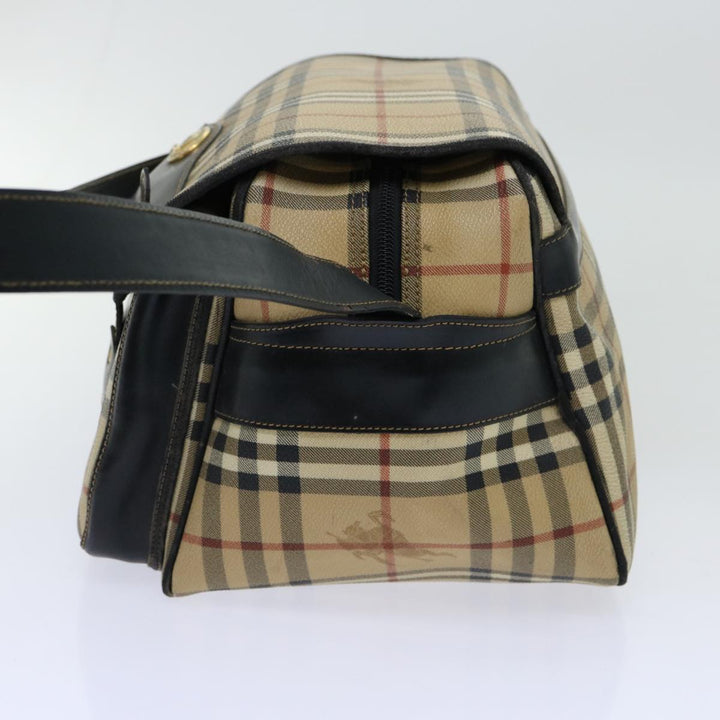 BURBERRYSs Nova Check Shoulder Bag PVC Beige Auth bs13226