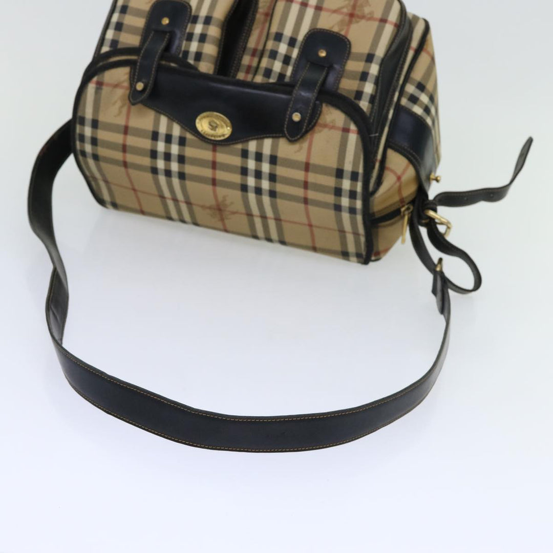 BURBERRYSs Nova Check Shoulder Bag PVC Beige Auth bs13226