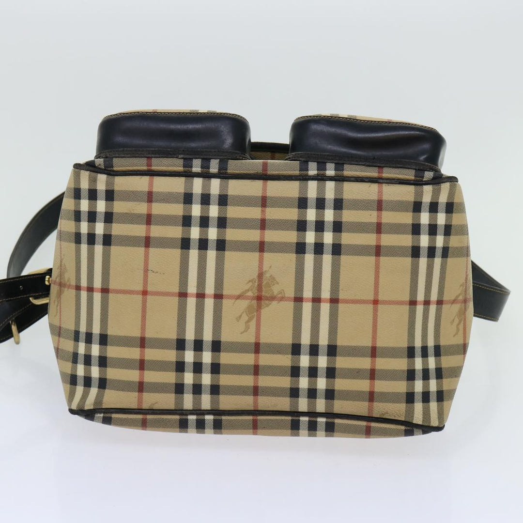 BURBERRYSs Nova Check Shoulder Bag PVC Beige Auth bs13226