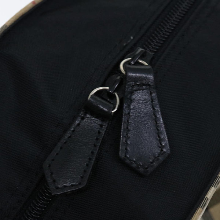 Top Quality BURBERRYSs Nova Check Blue Label Hand Bag Nylon Beige Auth bs13235