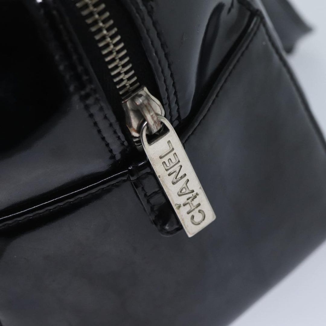 Top Quality Chanel COCO Mark Choco Bar Hand Bag Patent leather Black CC Auth bs13238