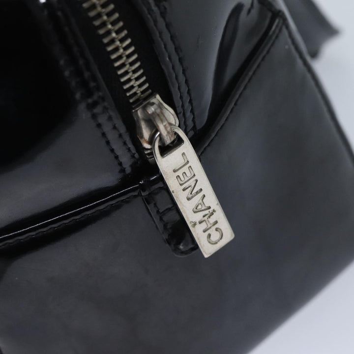 Top Quality Chanel COCO Mark Choco Bar Hand Bag Patent leather Black CC Auth bs13238