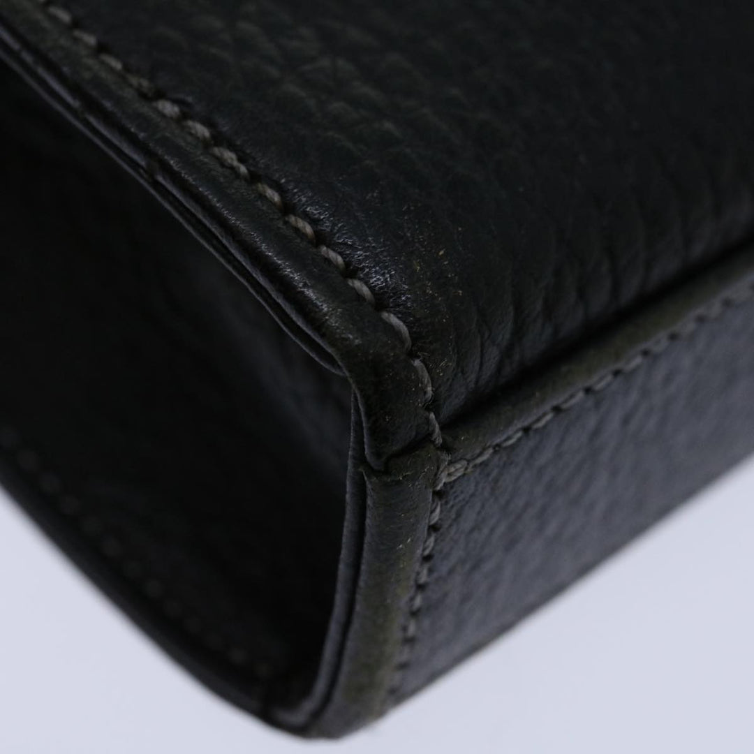 Burberry Clutch Bag Leather Black Auth bs13248
