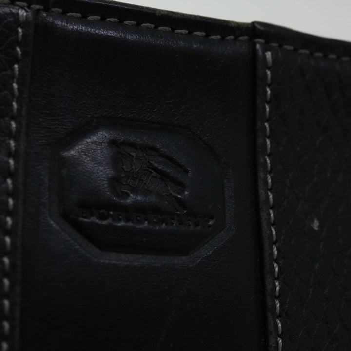 Burberry Clutch Bag Leather Black Auth bs13248