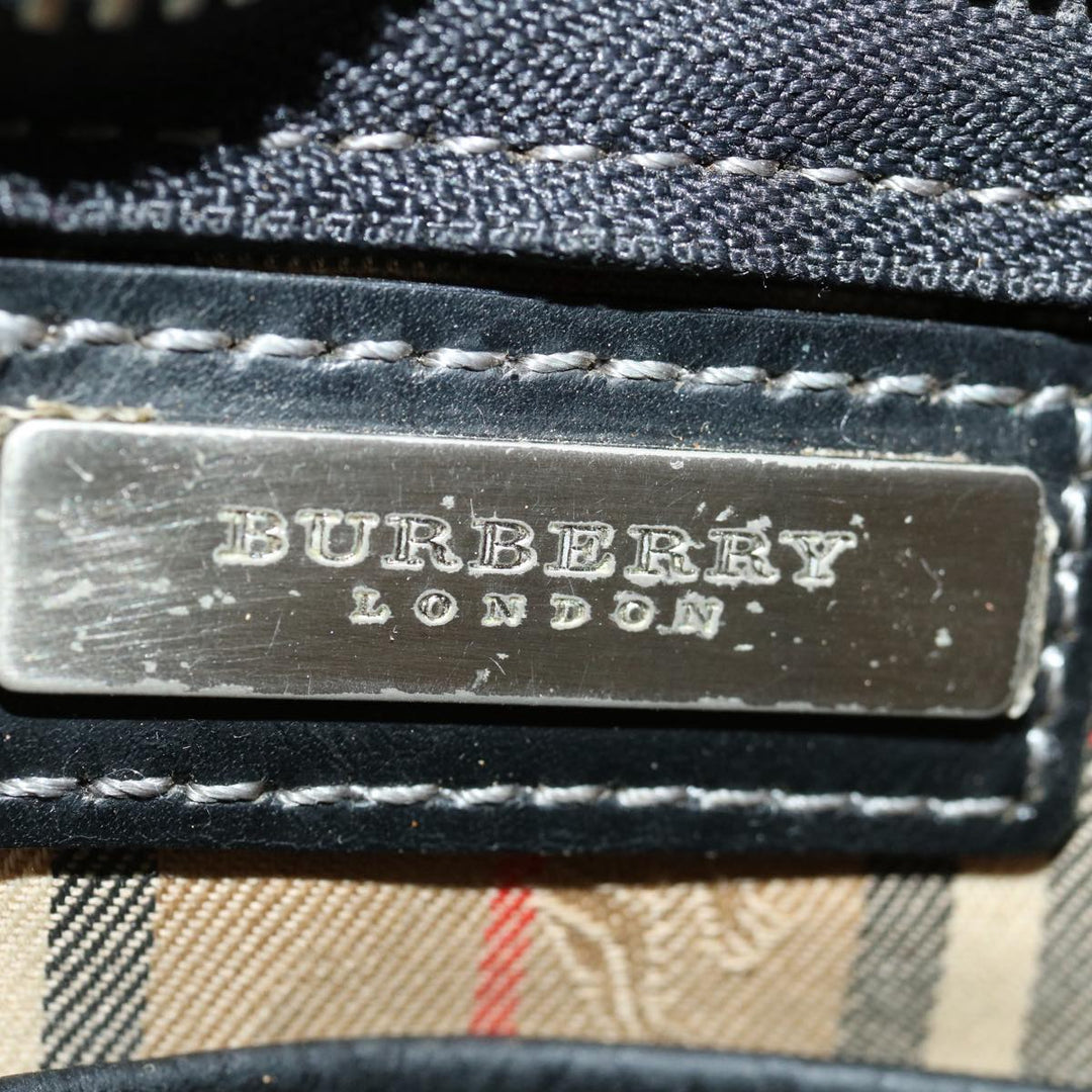 Burberry Clutch Bag Leather Black Auth bs13248
