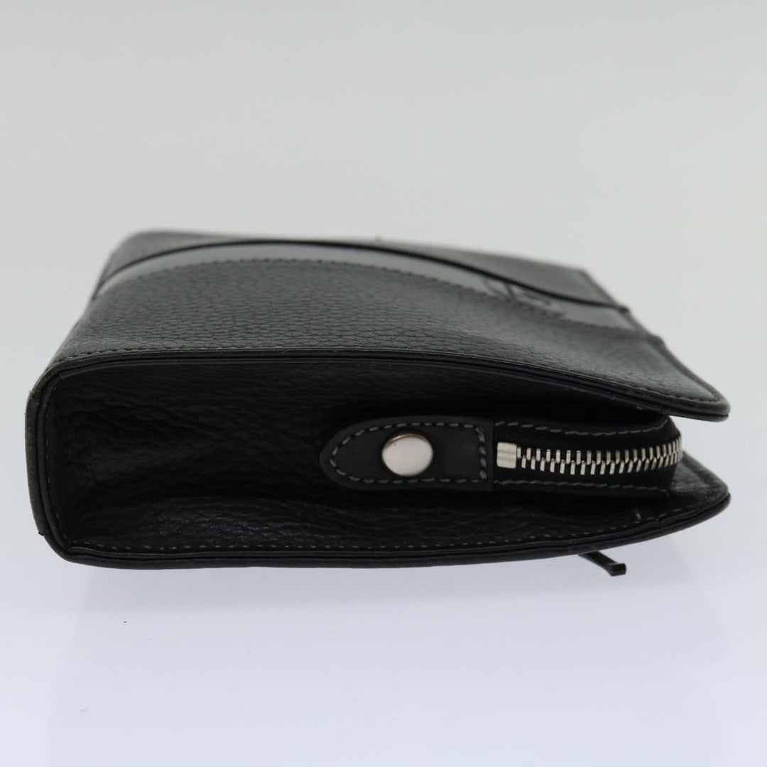 Burberry Clutch Bag Leather Black Auth bs13248