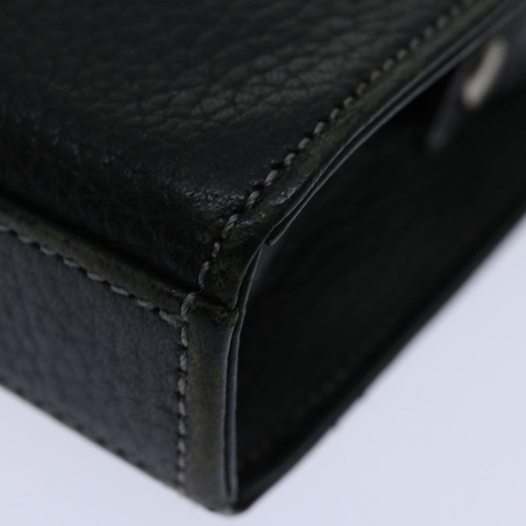 Burberry Clutch Bag Leather Black Auth bs13248