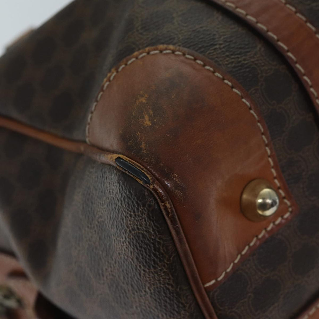 Celine Macadam Canvas Boston Bag PVC Brown Auth bs13254