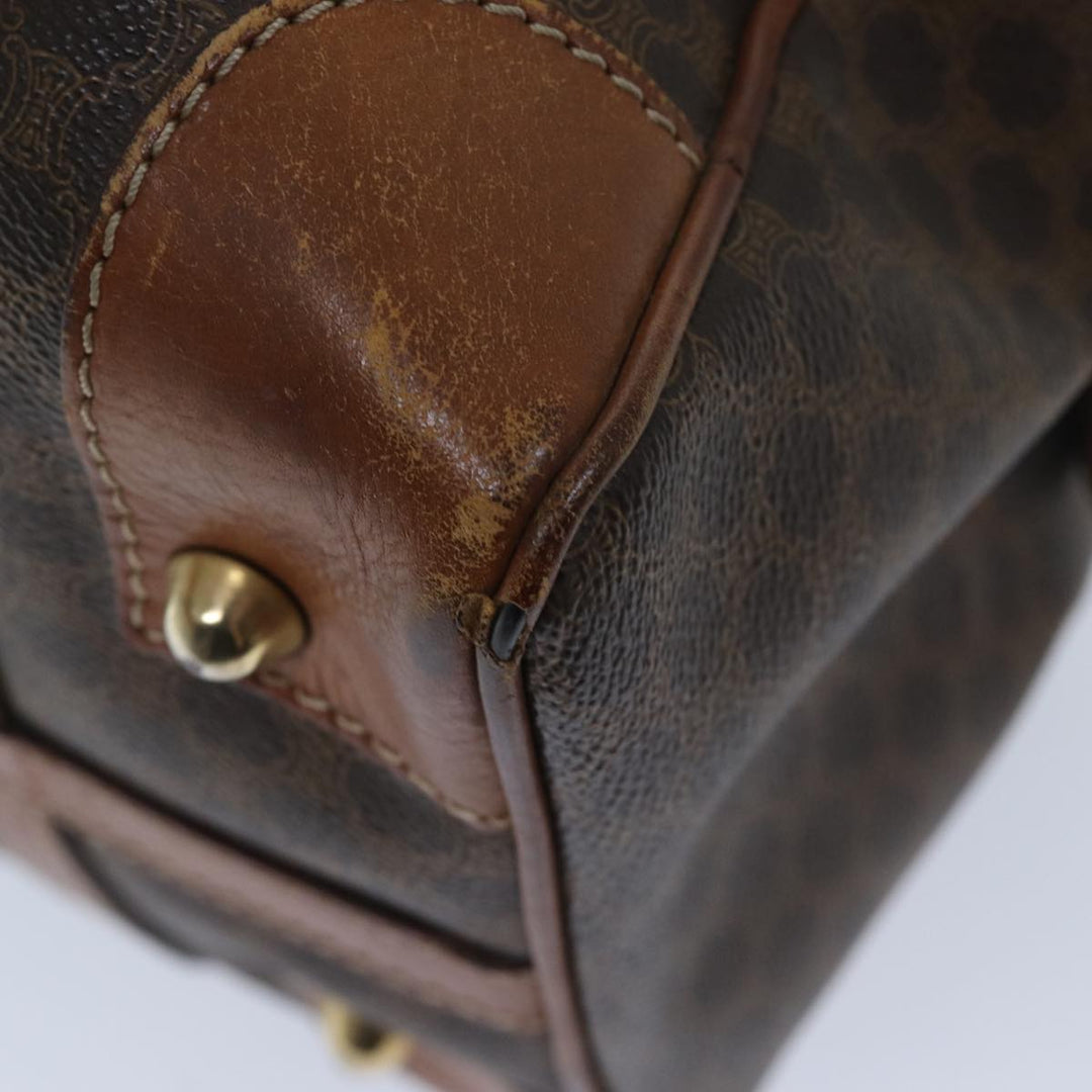 Celine Macadam Canvas Boston Bag PVC Brown Auth bs13254